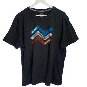 Life is Good Black Happy Trails Short Sleeve Classic Fit Tee T-shirt M-087 Sz L